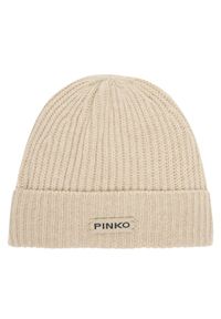 Pinko Czapka Lambkin Cuffia AI 24-25 BLK01 104489 A1CH Beżowy. Kolor: beżowy. Materiał: wełna #1