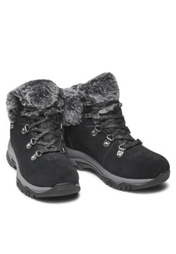 skechers - Skechers Trzewiki Falls Finest 167178/BLK Czarny. Kolor: czarny. Materiał: zamsz, skóra