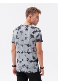 Ombre Clothing - T-shirt męski bawełniany TIE DYE - szary V1 S1620 - XXL. Kolor: szary. Materiał: bawełna #3