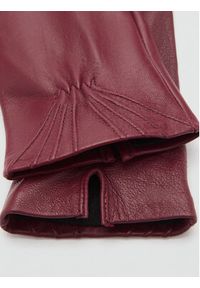 mango - Mango Rękawiczki Damskie Helena 77017659 Bordowy. Kolor: czerwony. Materiał: skóra #2