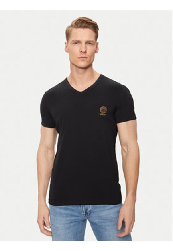 VERSACE - Versace Komplet t-shirtów AU10193 Czarny Slim Fit. Kolor: czarny. Materiał: bawełna