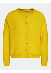 AMERICAN VINTAGE - American Vintage Kardigan Vitow VITO19EE24 Żółty Regular Fit. Kolor: żółty. Materiał: wełna. Styl: vintage