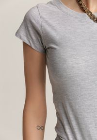 Renee - Szary T-shirt Saliphite. Okazja: na co dzień. Kolor: szary. Materiał: bawełna. Długość rękawa: krótki rękaw. Długość: krótkie. Wzór: melanż. Styl: casual #4