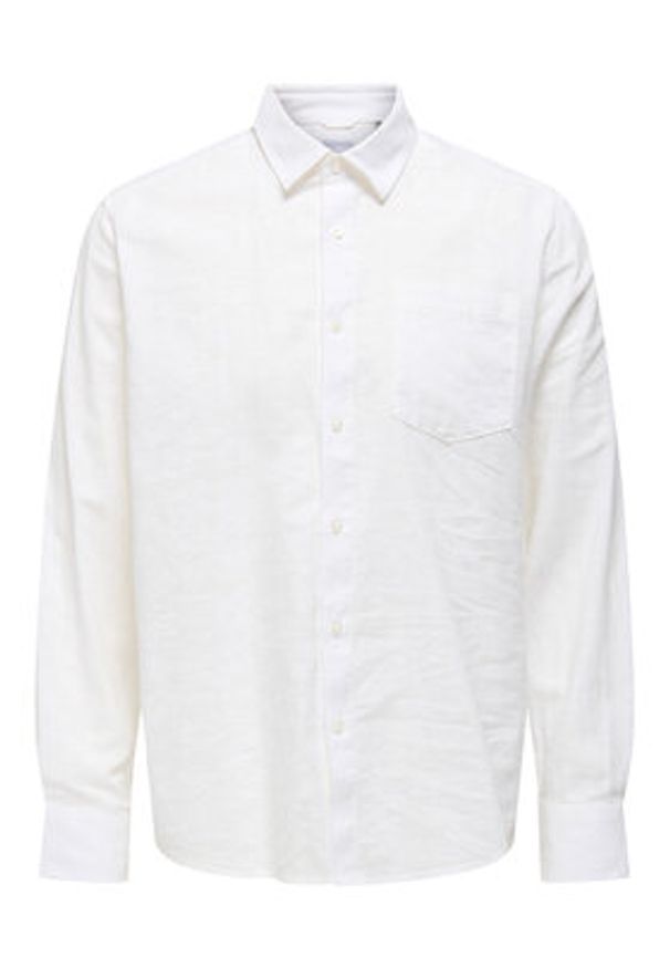 Only & Sons Koszula Caiden 22031804 Biały Regular Fit. Kolor: biały. Materiał: bawełna