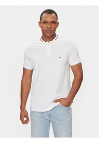 TOMMY HILFIGER - Tommy Hilfiger Polo Mao MW0MW34752 Biały Slim Fit. Typ kołnierza: polo. Kolor: biały. Materiał: bawełna #1