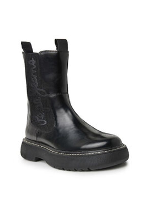 Pepe Jeans Botki PLS50504 Czarny. Kolor: czarny. Materiał: skóra