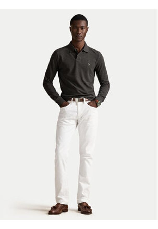 Polo Ralph Lauren Polo 710680790147 Szary jasny Custom Slim Fit. Typ kołnierza: polo. Kolor: szary. Materiał: bawełna