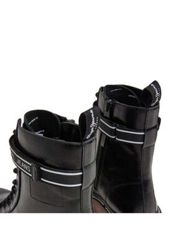 Pepe Jeans Botki PLS50503 Czarny. Kolor: czarny. Materiał: skóra