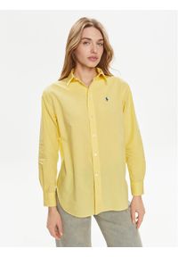 Polo Ralph Lauren Koszula Ls Ligh St 211916277008 Złoty Regular Fit. Typ kołnierza: polo. Kolor: złoty. Materiał: bawełna