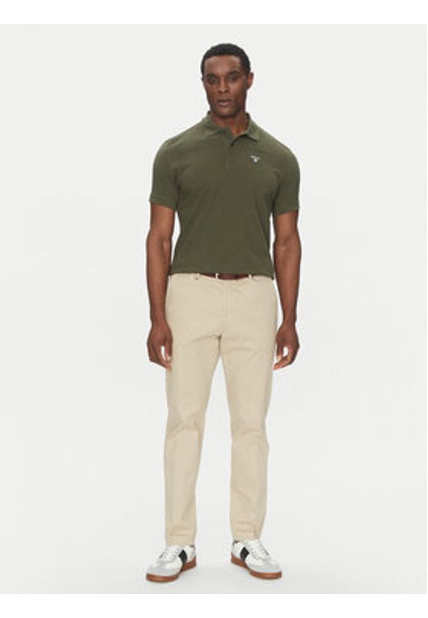 Barbour Polo Original Sports MML0358OL71 Zielony Tailored Fit. Typ kołnierza: polo. Kolor: zielony. Materiał: bawełna