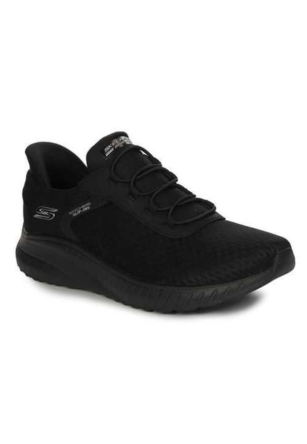 skechers - Buty do chodzenia damskie Skechers 117504BBK. Okazja: na co dzień. Zapięcie: sznurówki. Kolor: czarny. Materiał: syntetyk, materiał, tkanina. Szerokość cholewki: normalna. Sport: turystyka piesza