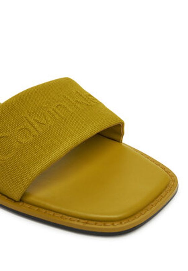 Calvin Klein Klapki Flat Slide - He HW0HW02378 Zielony. Kolor: zielony. Materiał: materiał