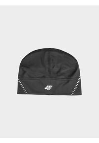 4f - 4F Czapka do biegania uniseks - czarna S/M. Kolor: czarny. Materiał: syntetyk, elastan, materiał. Wzór: jednolity. Styl: klasyczny, sportowy