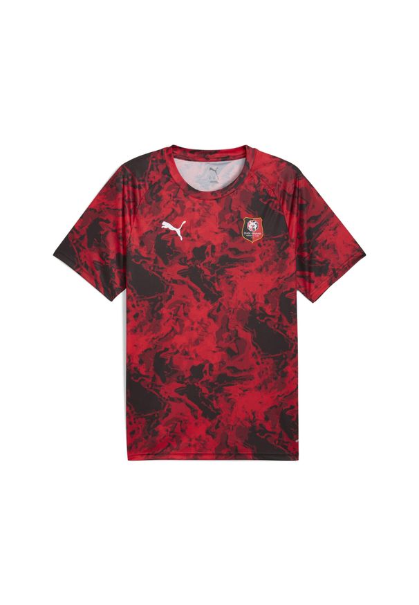 Puma - Męska koszulka przedmeczowa Stade Rennais FC PUMA. Kolor: czerwony, wielokolorowy, czarny. Sport: piłka nożna