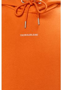 Calvin Klein Jeans - Bluza bawełniana. Okazja: na co dzień. Typ kołnierza: kaptur. Kolor: pomarańczowy. Materiał: bawełna. Styl: casual #2