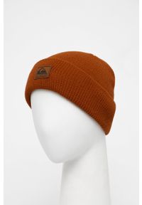Quiksilver czapka kolor brązowy z cienkiej dzianiny. Kolor: brązowy. Materiał: dzianina #2