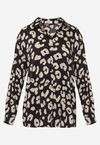 Renee - Czarna Koszula Zapinana w Cętki Cenin. Kolor: czarny. Długość rękawa: długi rękaw. Długość: długie. Styl: klasyczny #3