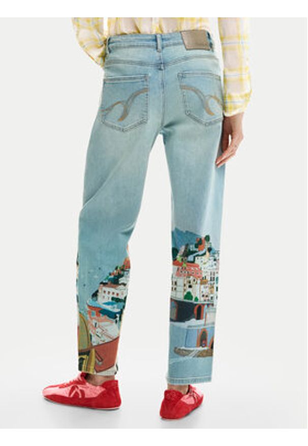 Desigual Jeansy Amalfi 26SWDD01 Kolorowy Tapered Fit. Wzór: kolorowy
