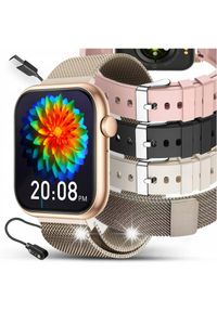 Smartwatch JG Smart SMARTWATCH DAMSKI ZEGAREK ROZMOWY SMS SPORT ZDROWIE ZLOTY MENU PL + 4 PASKI. Rodzaj zegarka: smartwatch. Styl: sportowy #1