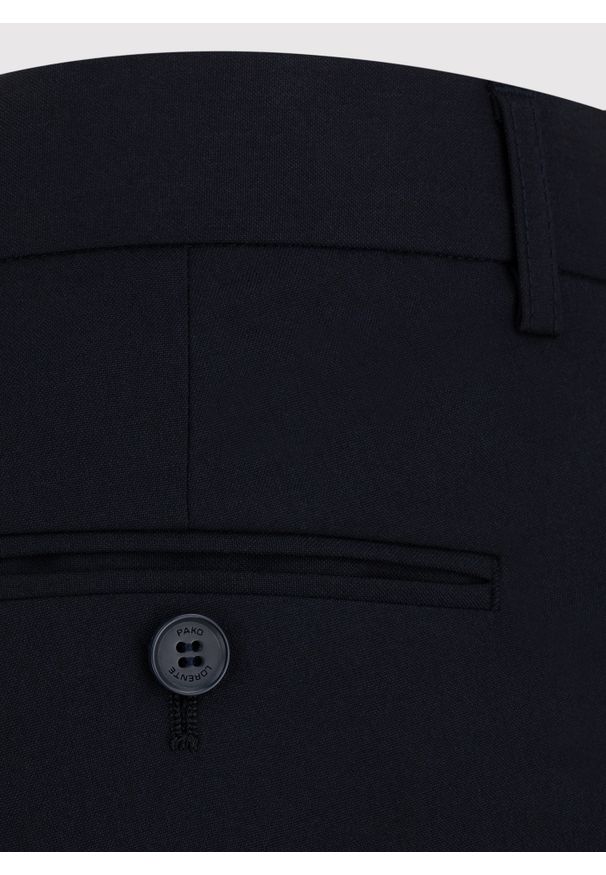 Pako Lorente - PAKO LORENTE - Gładki granatowy garnitur męski. Kolor: niebieski. Materiał: poliester, wiskoza, elastan. Wzór: gładki