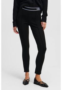 Karl Lagerfeld - KARL LAGERFELD Czarne damskie legginsy, Rozmiar M. Kolor: czarny. Materiał: materiał