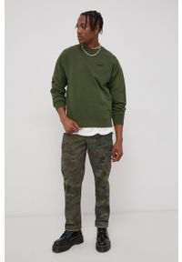 Levi's® - Levi's Bluza bawełniana A0717.0026 męska kolor zielony gładka. Okazja: na spotkanie biznesowe. Kolor: zielony. Materiał: bawełna. Wzór: gładki. Styl: biznesowy