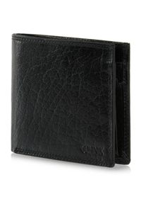Ochnik - Czarny skórzany niezapinany portfel męski. Kolor: czarny. Materiał: skóra #2