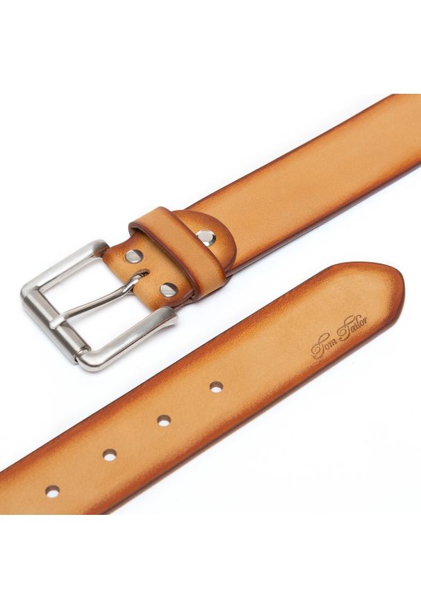 Tom Tailor - TOM TAILOR PASEK SKÓRZANY SOPO-TT376 641 40mm Ledergürtel RO2689. Materiał: skóra. Wzór: paski. Styl: klasyczny