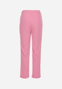 Born2be - Różowe Spodnie o Klasycznym Fasonie z Podwiniętymi Nogawkami z Ukrytym Suwakiem Wilelma. Kolor: różowy. Sezon: wiosna. Styl: klasyczny #3