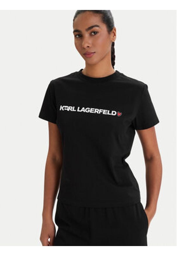 Karl Lagerfeld - KARL LAGERFELD Piżama B1W45004 Czarny Regular Fit. Kolor: czarny. Materiał: bawełna