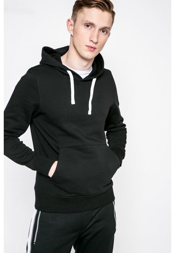PRODUKT by Jack & Jones - Bluza. Okazja: na co dzień. Typ kołnierza: kaptur. Kolor: czarny. Materiał: dzianina. Styl: casual