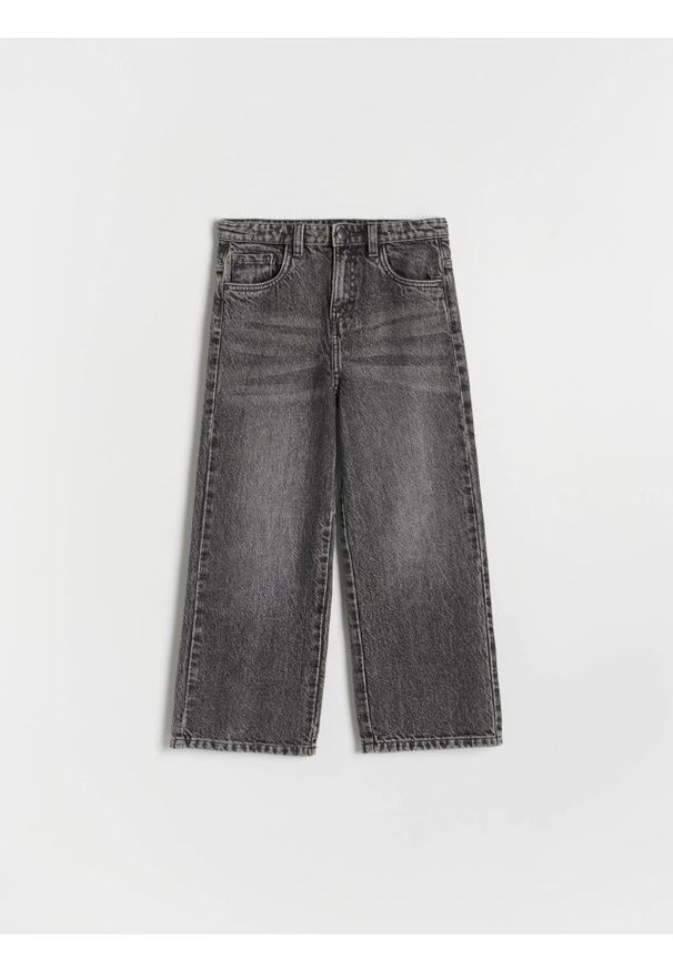 Reserved - Jeansy wide leg - szary. Kolor: szary