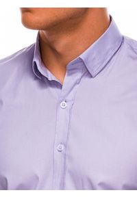 Ombre Clothing - Koszula męska z długim rękawem SLIM FIT - wrzosowa - Rozmiar: L. Typ kołnierza: kołnierzyk klasyczny. Kolor: fioletowy. Materiał: tkanina, elastan, bawełna. Długość rękawa: długi rękaw. Długość: długie. Wzór: gładki. Styl: klasyczny, elegancki #3