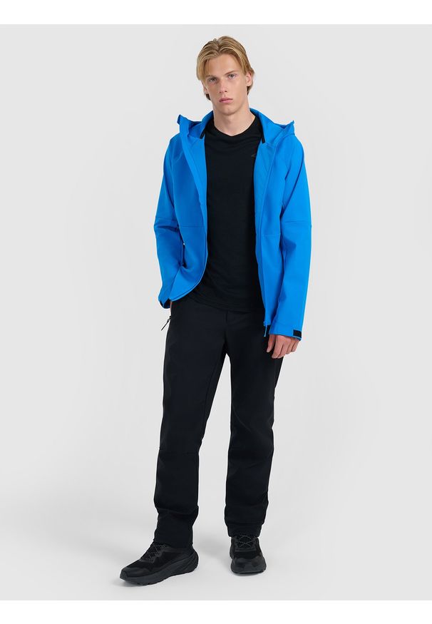4f - 4F Kurtka softshell wiatroodporna membrana 10000 męska - niebieska 3XL. Kolor: niebieski. Materiał: softshell. Technologia: Primaloft. Sport: turystyka piesza, wspinaczka