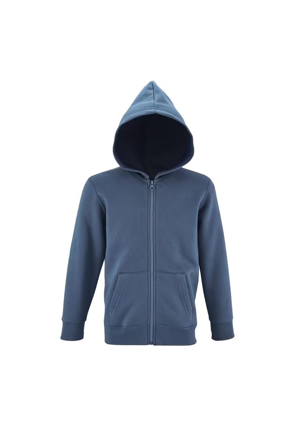 SOL'S - Bluza Dziecięca Stone Z Pełnym Zamkiem Błyskawicznym. Kolor: niebieski