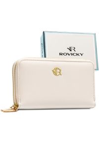 ROVICKY - Duży, biały portfel damski ze skóry ekologicznej zamykany suwakiem - Rovicky. Kolor: biały. Materiał: skóra ekologiczna #1