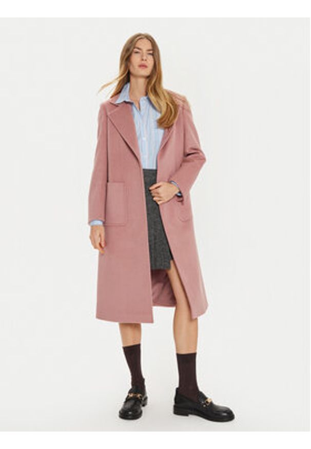 MAX&Co. Płaszcz wełniany 2426016134200 Różowy Regular Fit. Kolor: różowy. Materiał: wełna