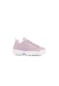 Buty do chodzenia damskie Fila Disruptor Low. Zapięcie: sznurówki. Kolor: fioletowy. Materiał: tkanina, materiał, skóra, syntetyk. Szerokość cholewki: normalna. Sport: turystyka piesza