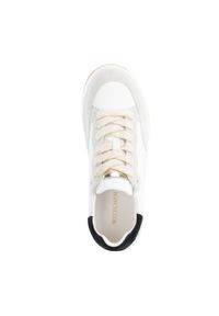 Wittchen - Damskie sneakersy skórzane ze wstawką z motywem zwierzęcym biało-czarne. Nosek buta: okrągły. Kolor: czarny, biały, wielokolorowy. Materiał: skóra. Wzór: motyw zwierzęcy. Obcas: na platformie. Sport: turystyka piesza
