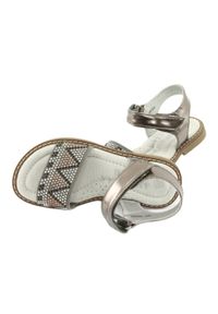 Sandałki dziewczęce metaliczne American Club GC08/20 Pewter srebrny. Okazja: na co dzień. Kolor: srebrny. Materiał: materiał, syntetyk, skóra, guma. Styl: casual, wizytowy #5