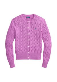 Polo Ralph Lauren Kardigan 211971868511 Różowy Regular Fit. Typ kołnierza: polo. Kolor: różowy. Materiał: bawełna #2