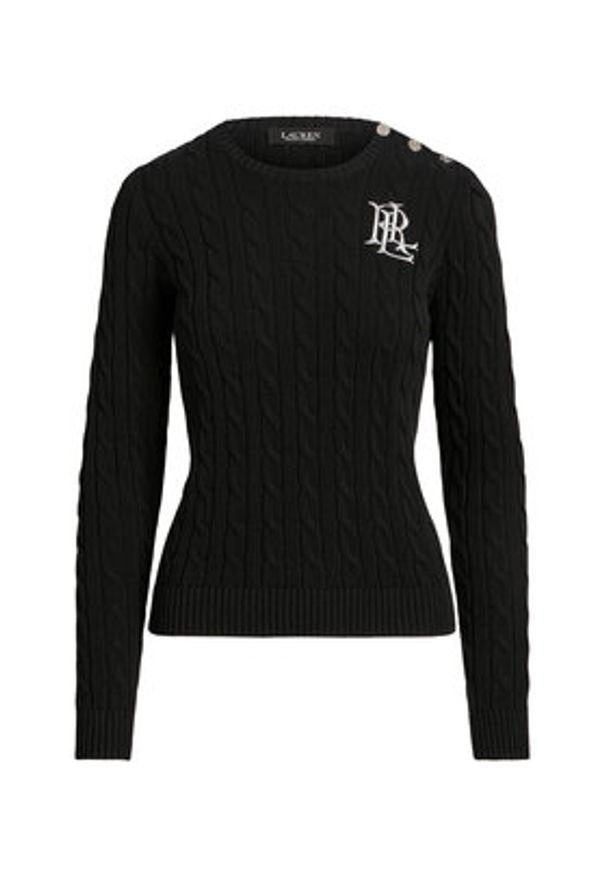 Lauren Ralph Lauren Sweter 200932223001 Czarny Slim Fit. Kolor: czarny. Materiał: bawełna