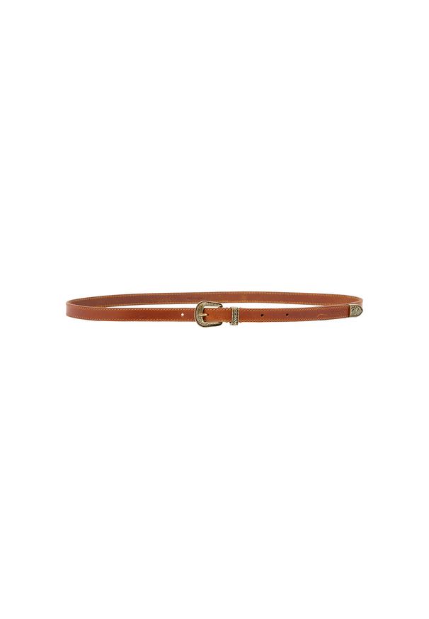 Wrangler - WRANGLER DAMSKI PASEK WRANGLER THIN WESTERN BELT COGNAC 112365349