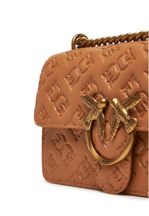 Pinko - PINKO Torebka Love One Mini Dc PE 25 PLTT 100074 A1YB Brązowy. Kolor: brązowy. Materiał: skórzane