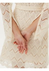 TwinSet - TWINSET Sukienka koktajlowa 251TP2402 Beżowy Regular Fit. Kolor: beżowy. Materiał: bawełna. Styl: wizytowy #4