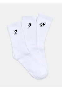 Sinsay - Skarpetki z haftem 3 pack - biały. Kolor: biały. Wzór: haft #1