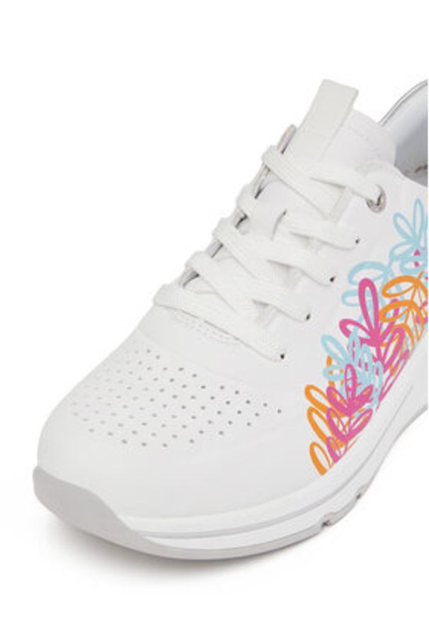 Remonte Sneakersy D2H02-80 Biały. Kolor: biały. Materiał: skóra
