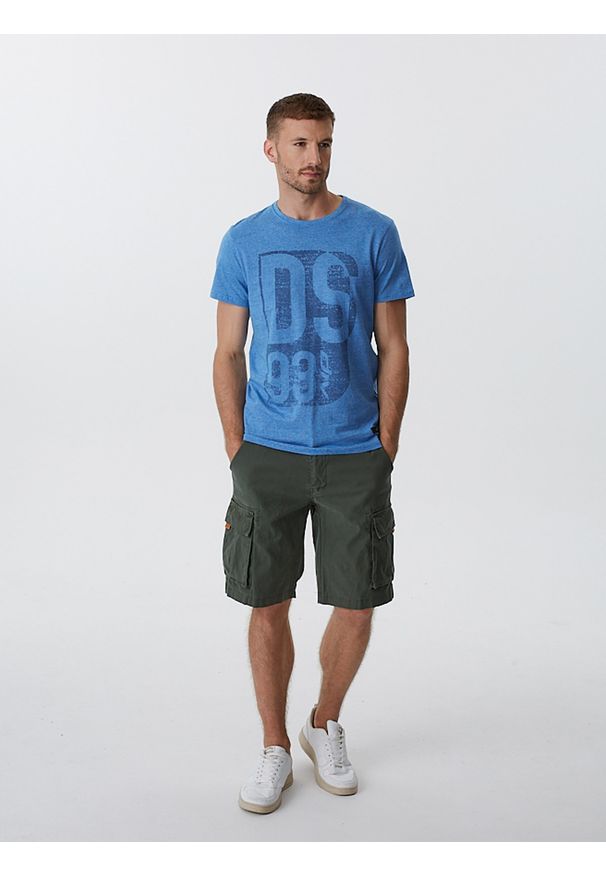 Diverse - T-shirt męski z nadrukiem LAIRD VII S1813 - niebieski. Kolor: niebieski. Materiał: bawełna. Wzór: nadruk