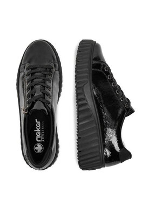 Rieker Sneakersy N2501-00 Czarny. Kolor: czarny. Materiał: lakier, skóra