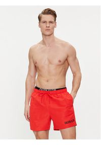 Calvin Klein Swimwear Szorty kąpielowe KM0KM00992 Czerwony Regular Fit. Kolor: czerwony. Materiał: syntetyk #3